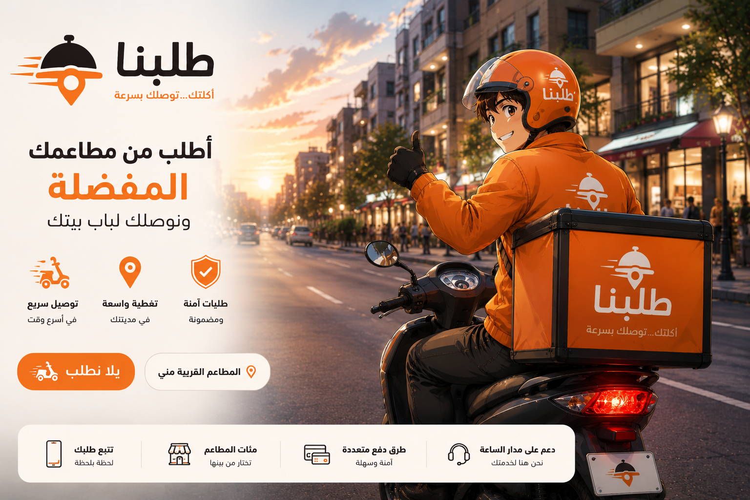 طلبنا — أكلتك توصلك بسرعة